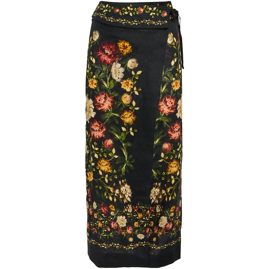 Multi Linen Floral Midi Pareo