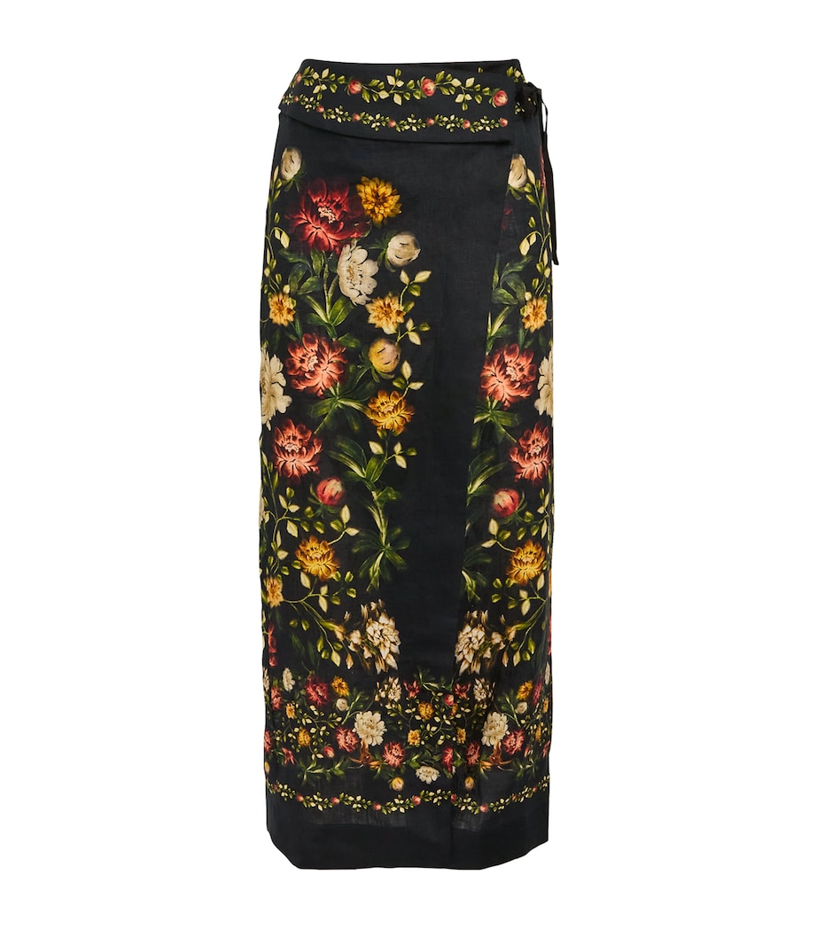 Multi Linen Floral Midi Pareo