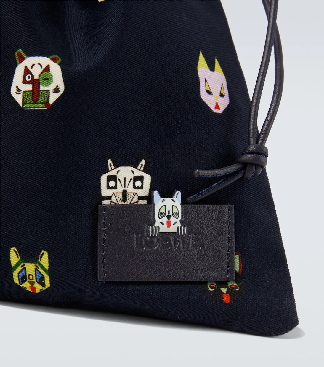 Loewe - x Louis Wain leather-trimmed cotton pouch