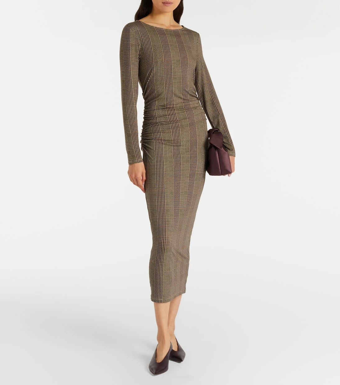 Veronica Beard - Charissa houndstooth jersey maxi dress