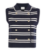 Claudie Pierlot Multi Stripe Sleeveless Cardigan