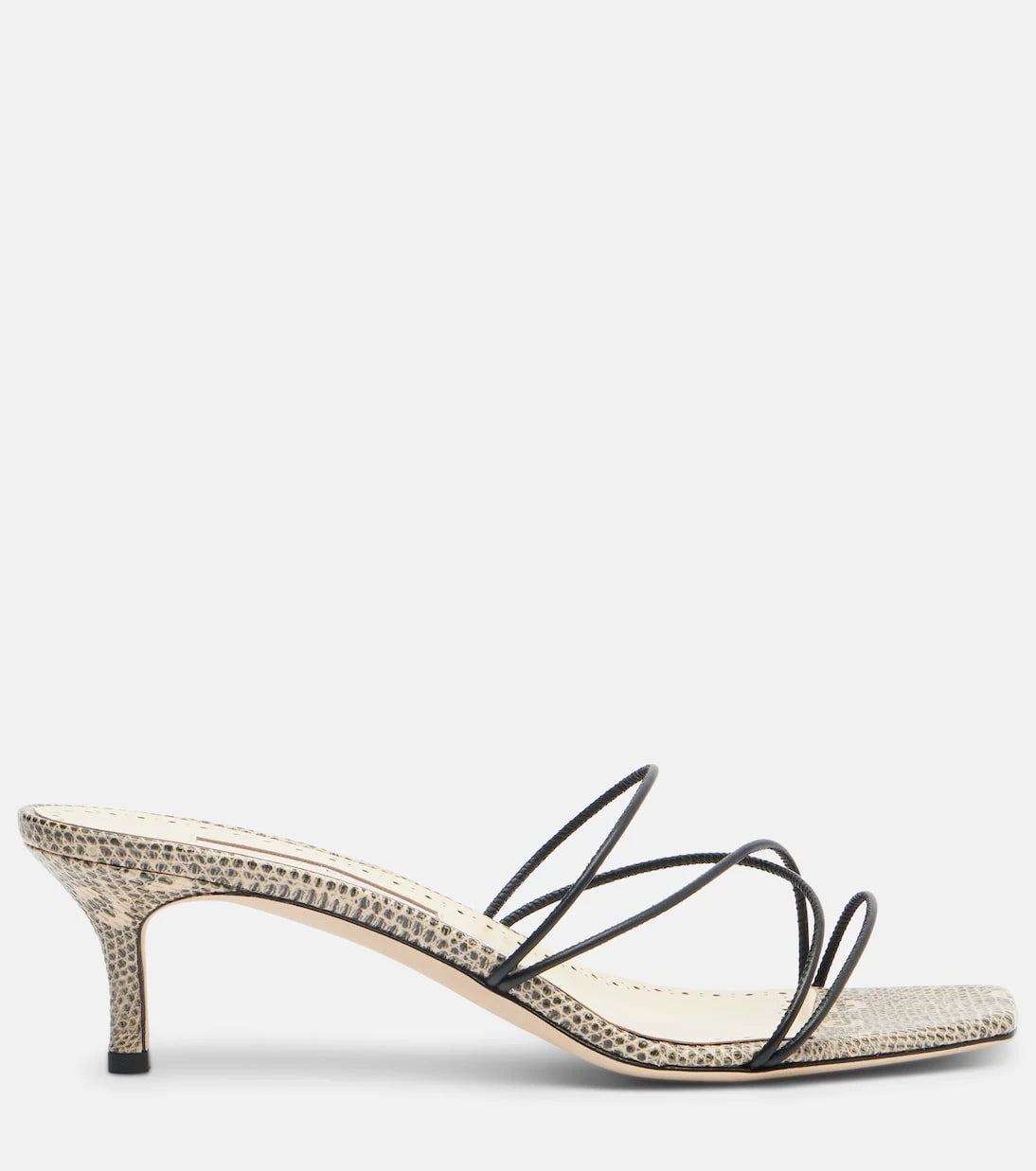 Manolo Blahnik - Ninfe 50 snake-effect leather mules