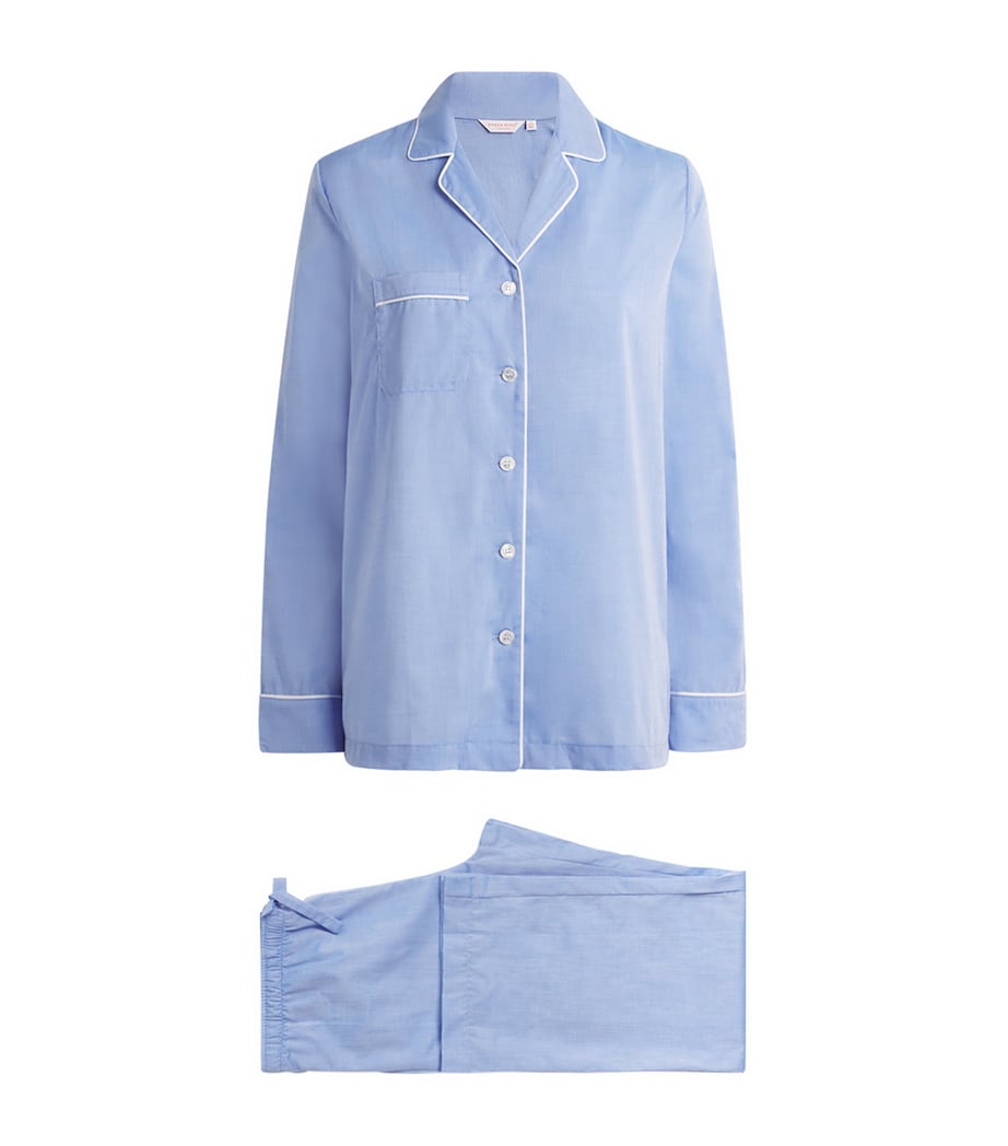 Derek Rose Blue Cotton Classic Pyjama Set