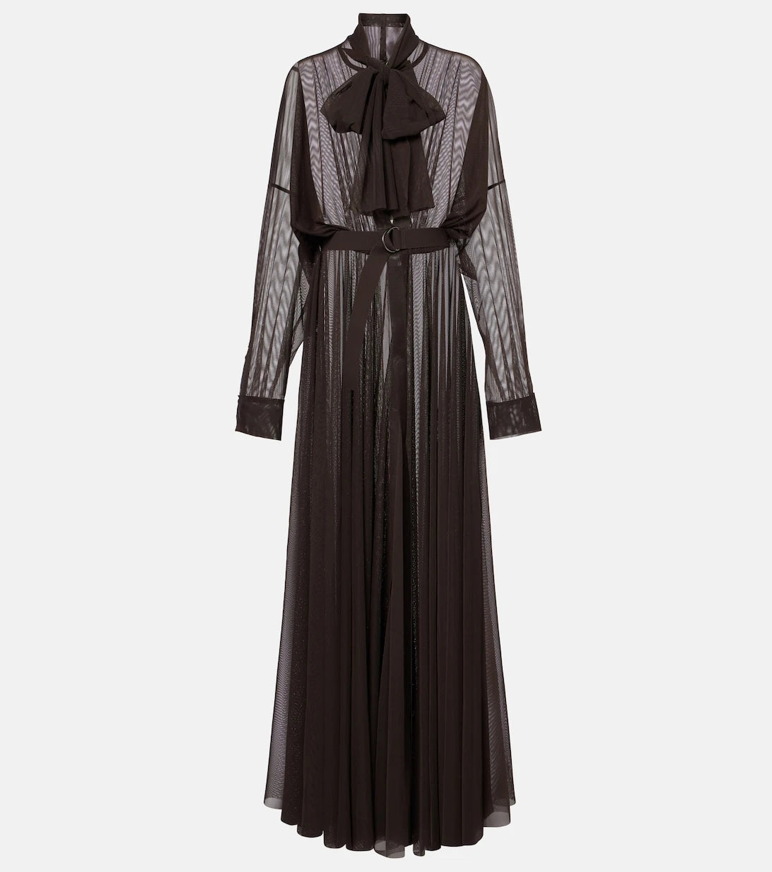 Norma Kamali - Balloon-sleeve mesh shirt dress