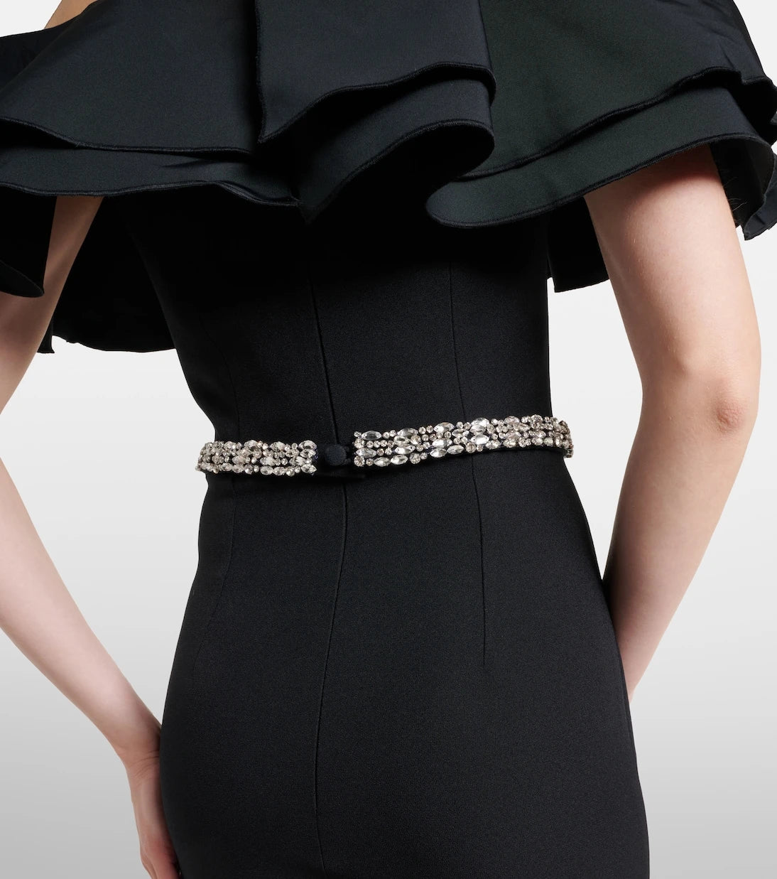 Safiyaa - Ryan crystal-embellished ruffled crêpe gown