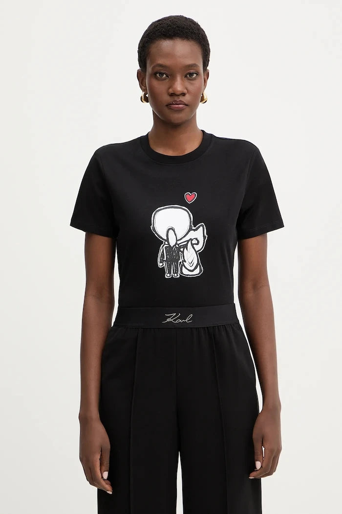 Karl Lagerfeld IKON Pamuklu Tişört
