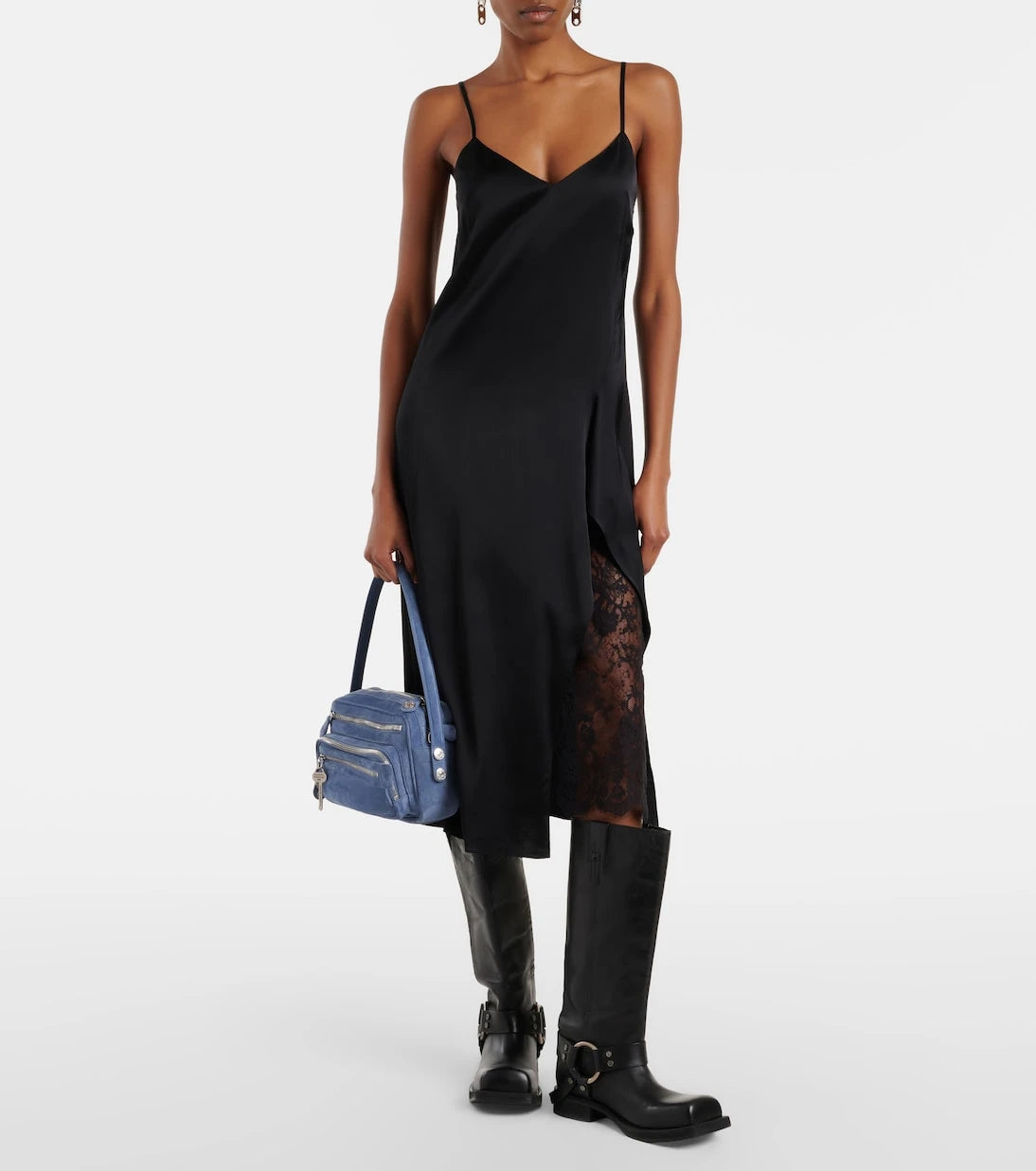 Acne Studios - Lace-trimmed satin slip dress