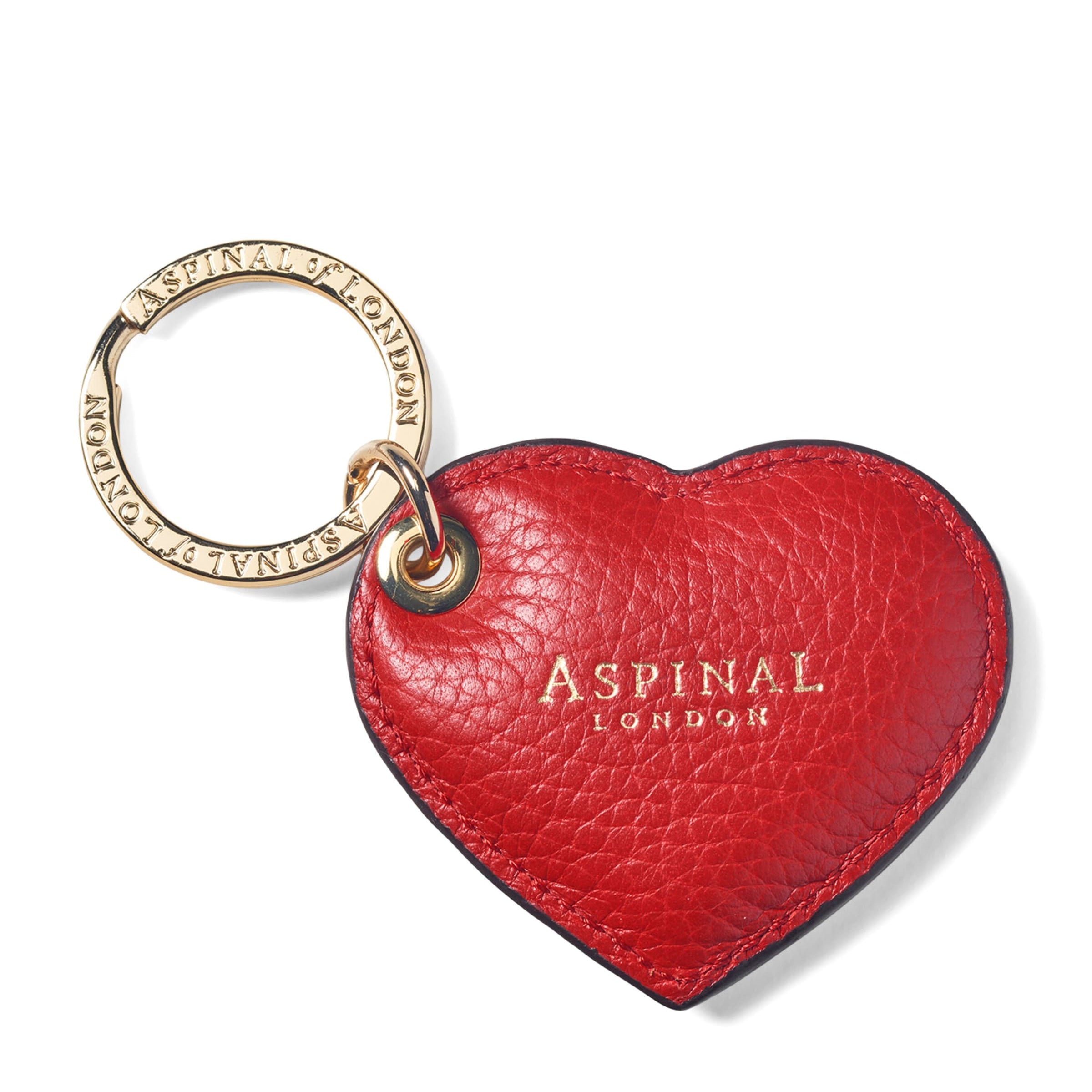 Aspinal Of London Red Leather Heart Keyring