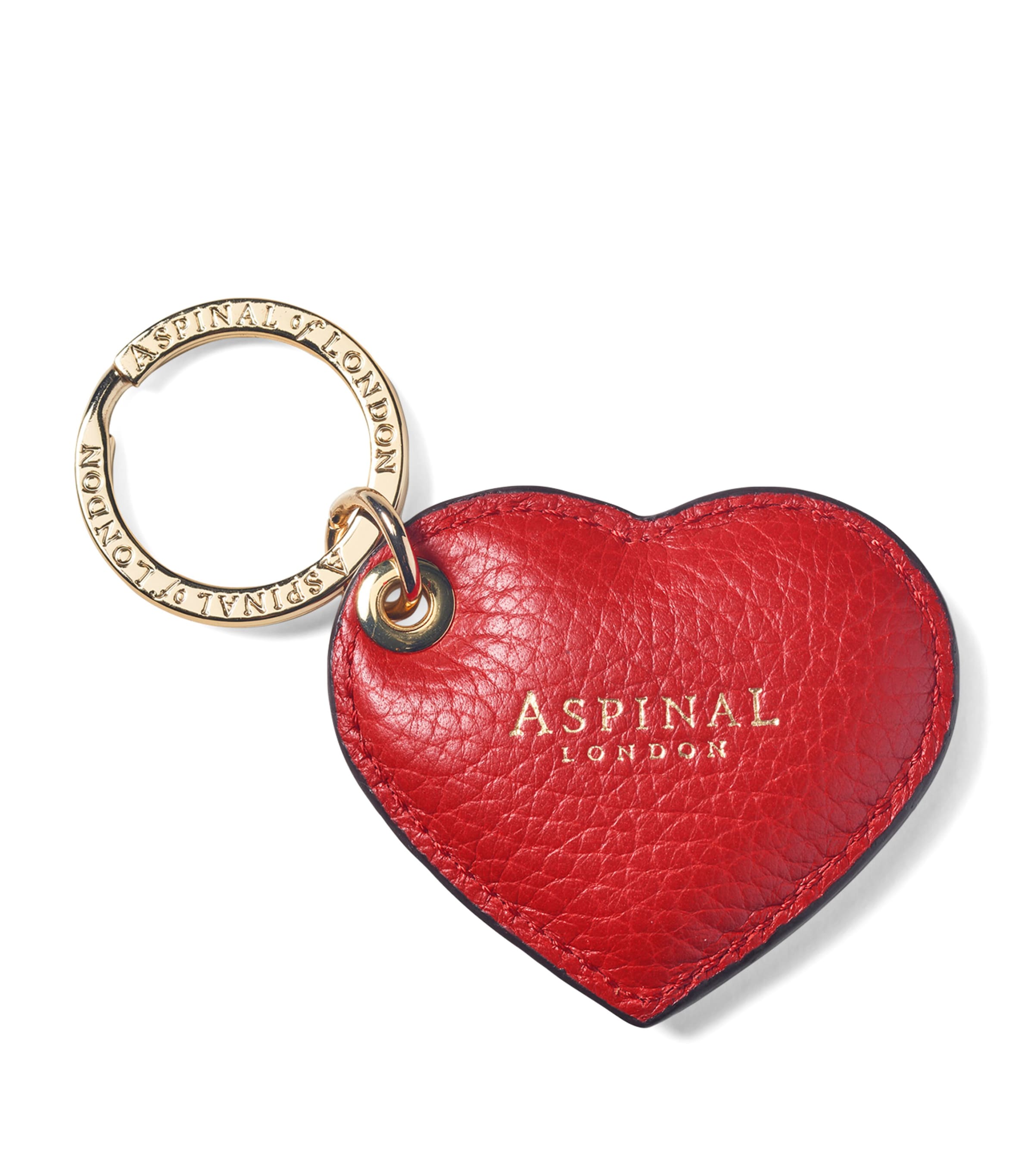 Aspinal Of London Red Leather Heart Keyring