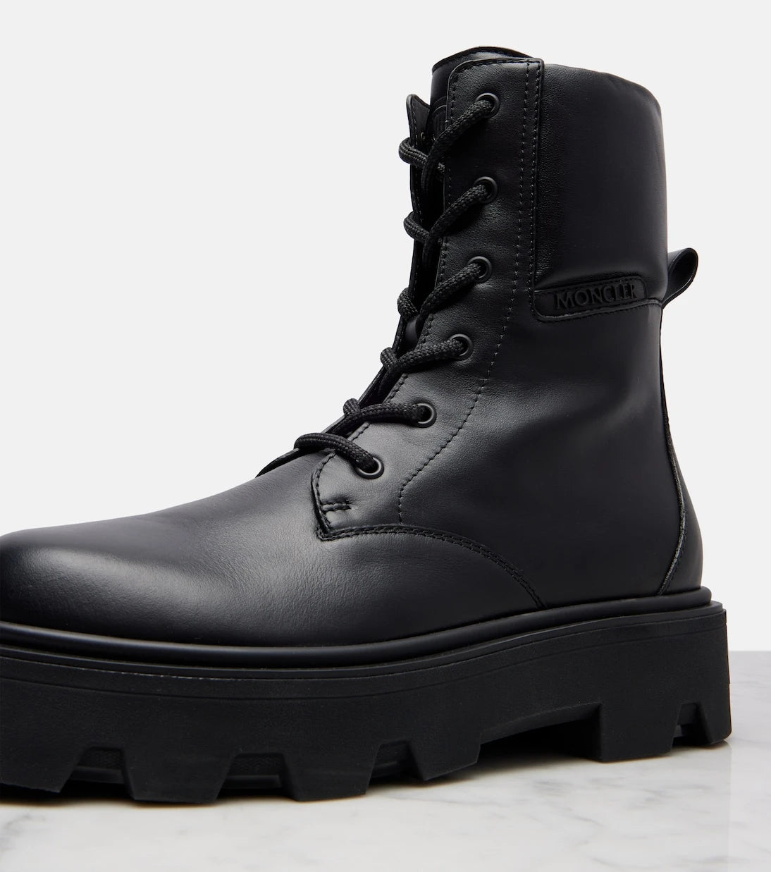 Moncler - Aurea leather combat boots