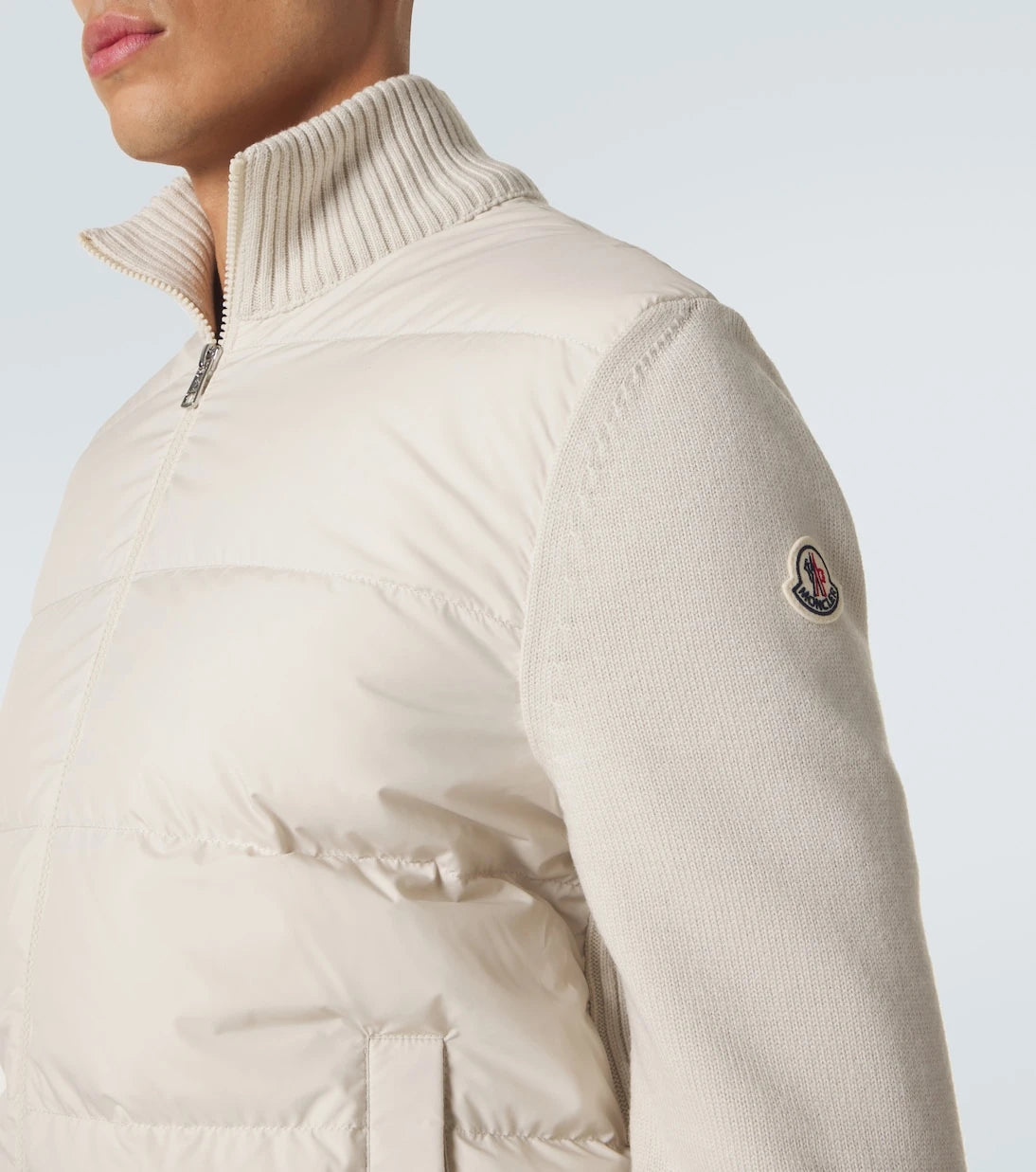 Moncler - Tricot down-paneled virgin wool cardigan