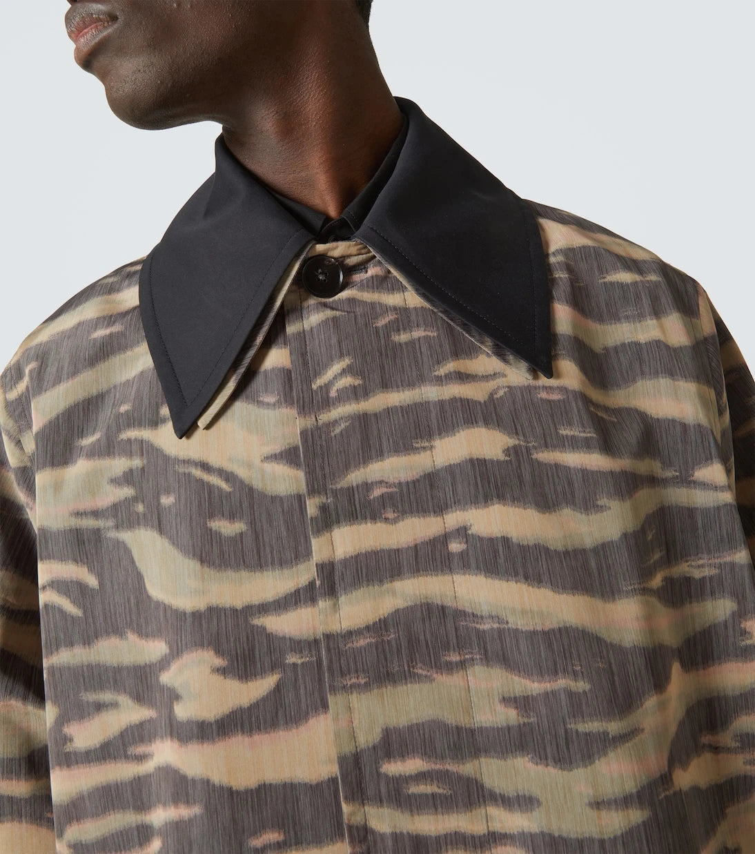 Jil Sander - Camouflage crêpe de chine car coat