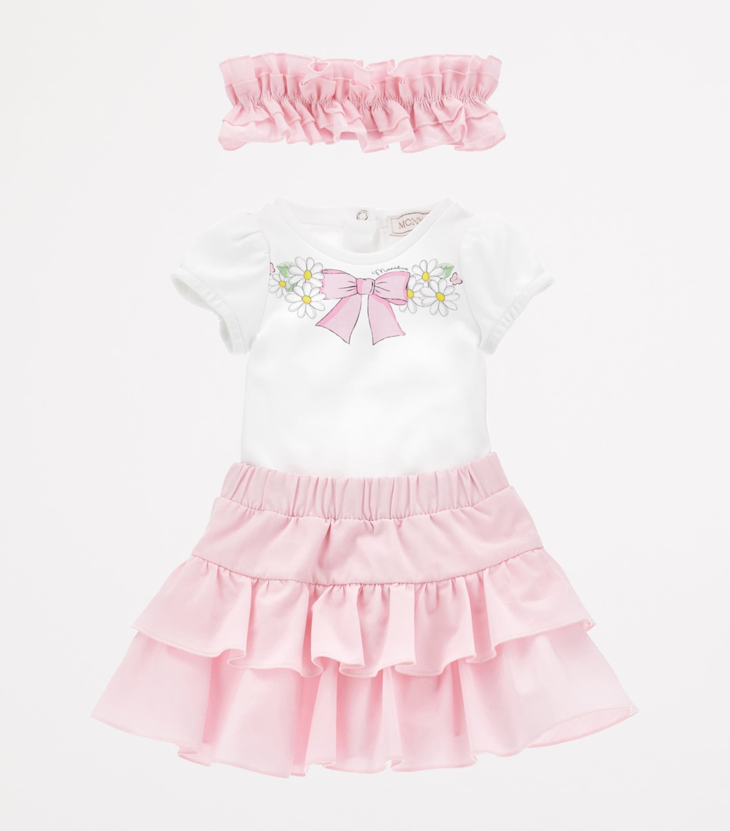 Cotton Bodysuit, Skirt and Headband Set (1-9 Months)