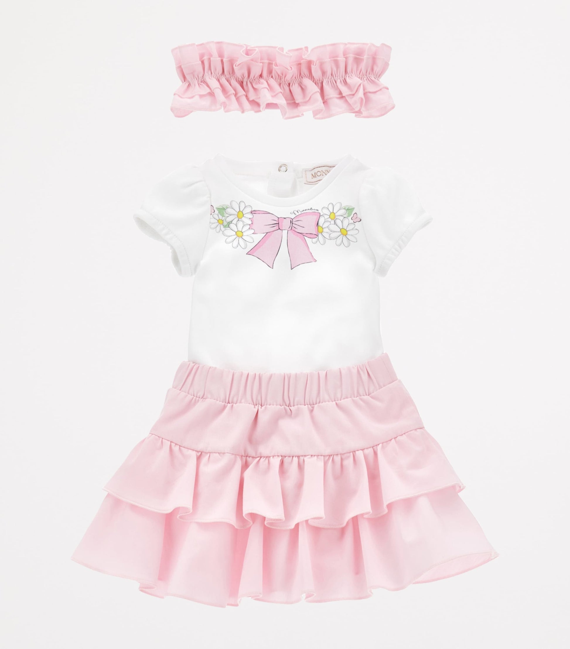 Cotton Bodysuit, Skirt and Headband Set (1-9 Months)
