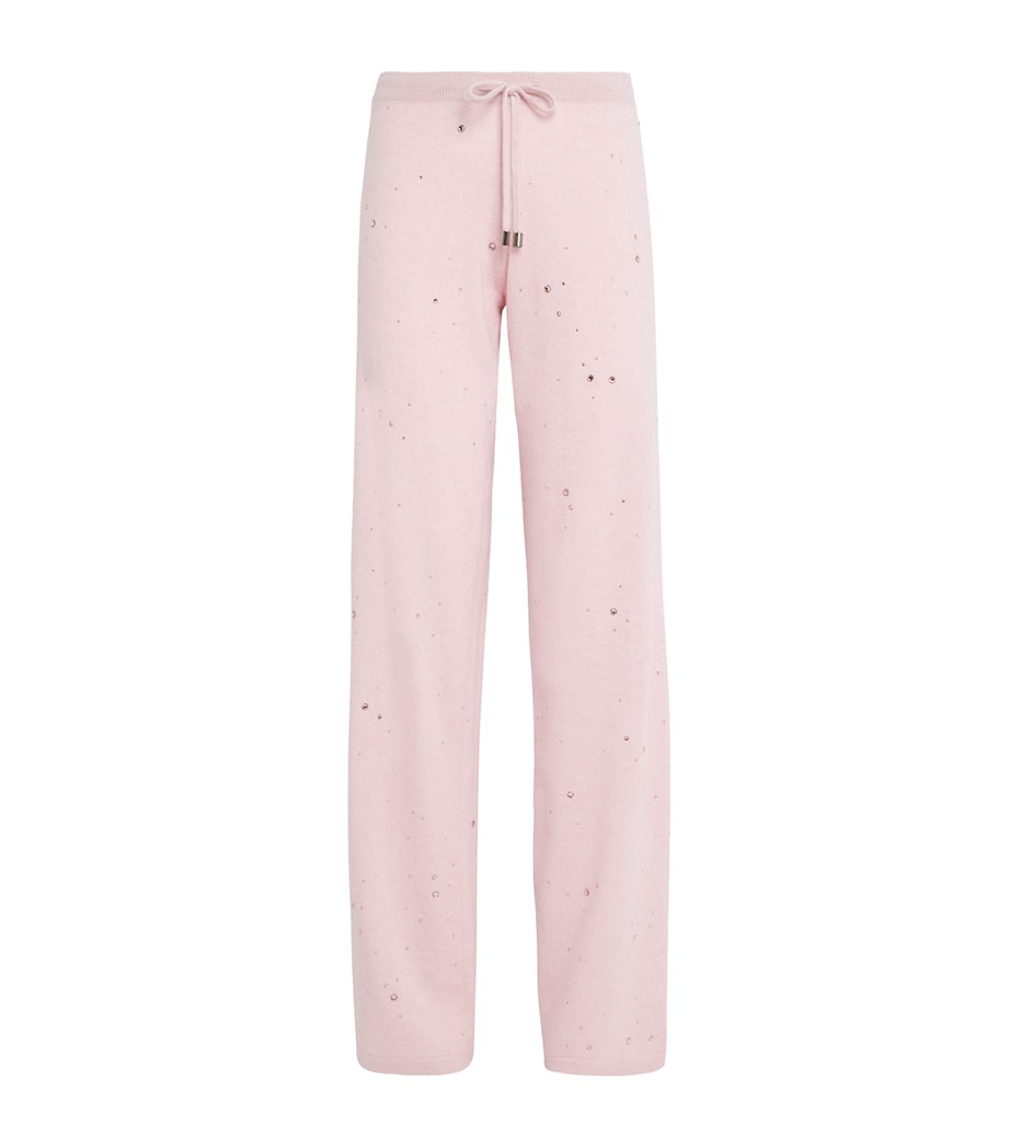 William Sharp Pink Cashmere Crystal-Embellished Sweatpants