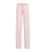 William Sharp Pink Cashmere Crystal-Embellished Sweatpants