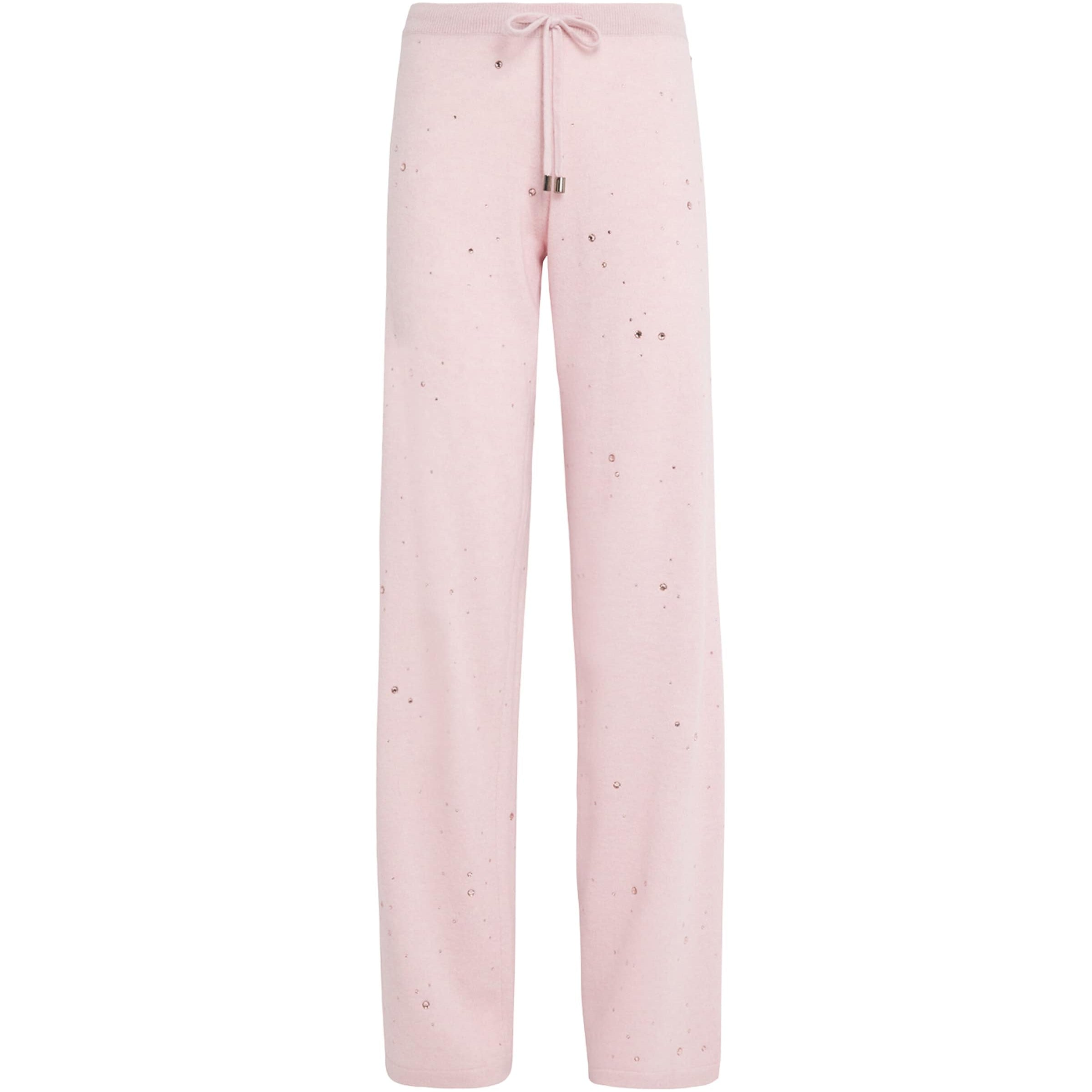 William Sharp Pink Cashmere Crystal-Embellished Sweatpants