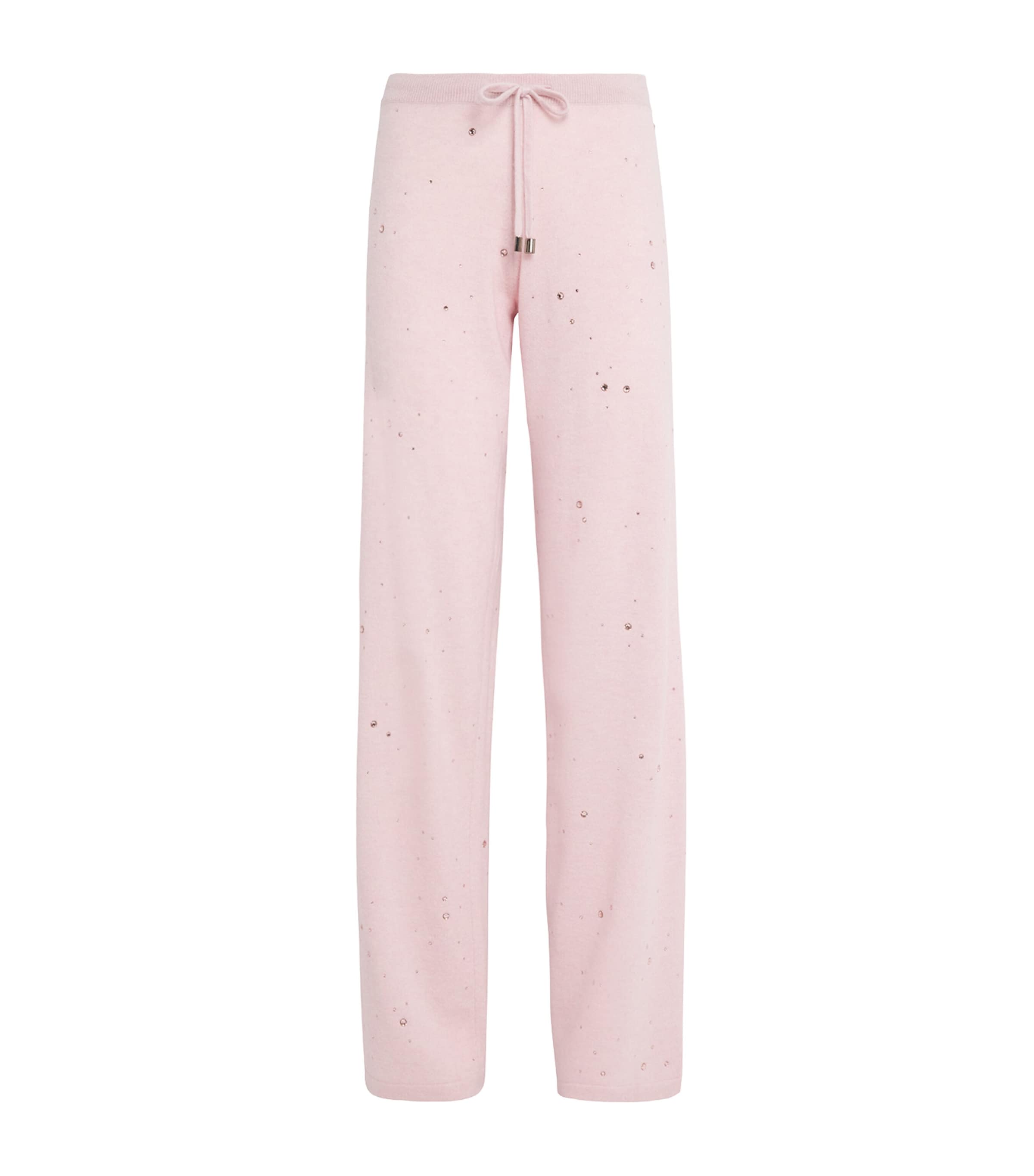William Sharp Pink Cashmere Crystal-Embellished Sweatpants