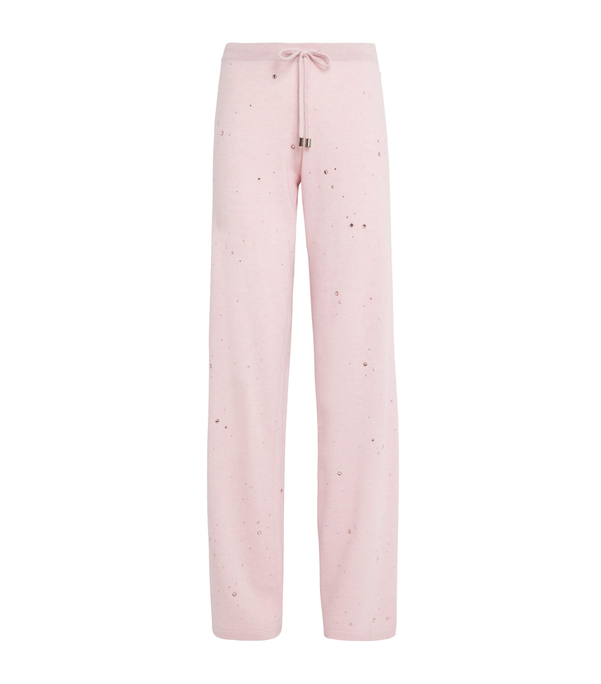 William Sharp Pink Cashmere Crystal-Embellished Sweatpants