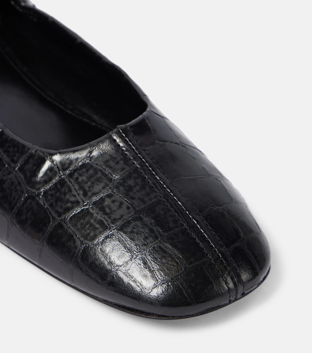 Dries Van Noten - Croc-effect leather ballet flats