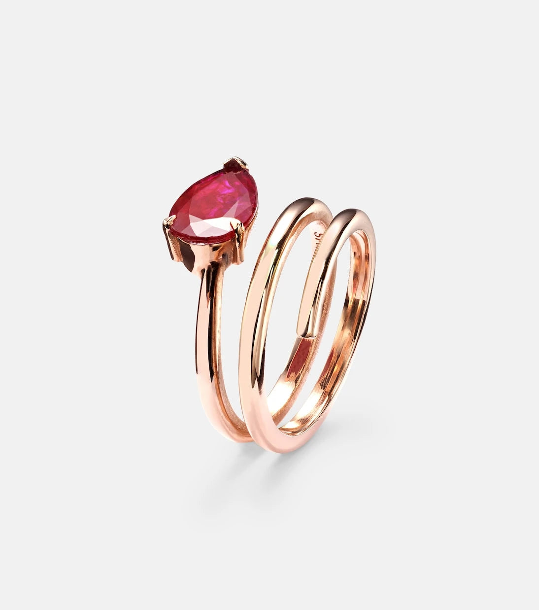 Shay Jewelry - Ruby Pear 18kt rose gold ring with ruby