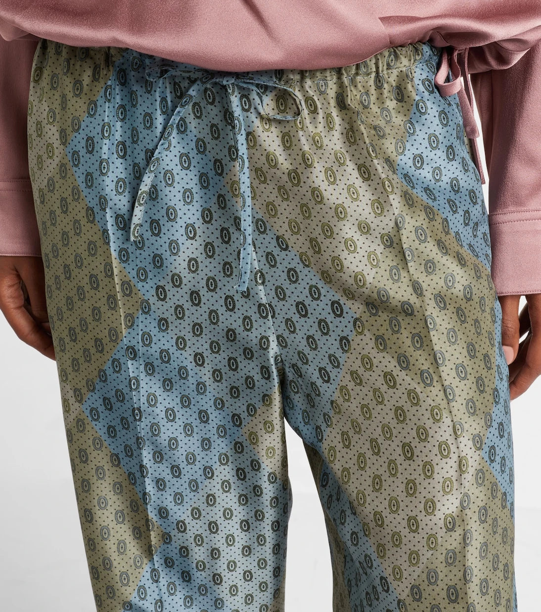 Dries Van Noten - Printed silk satin straight pants