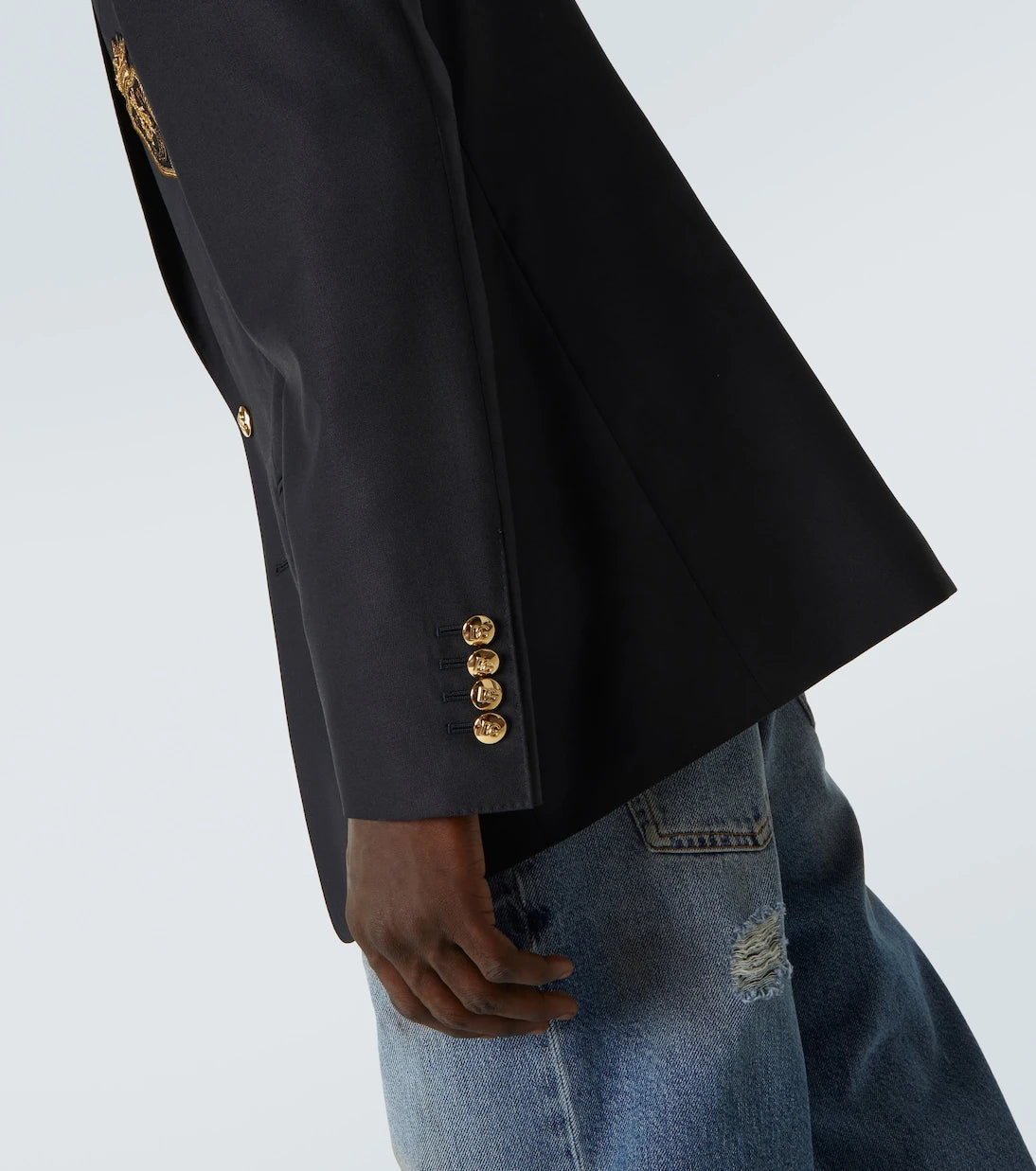 Dolce&Gabbana - Yamalı yün ve ipek blazer