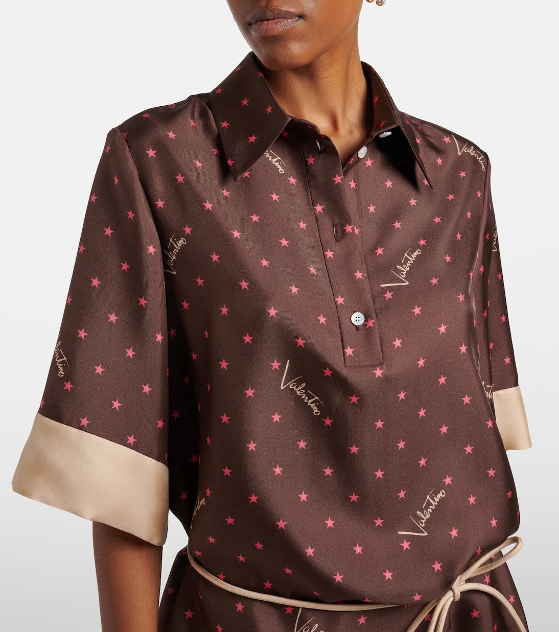 Valentino - Printed silk twill shirt dress