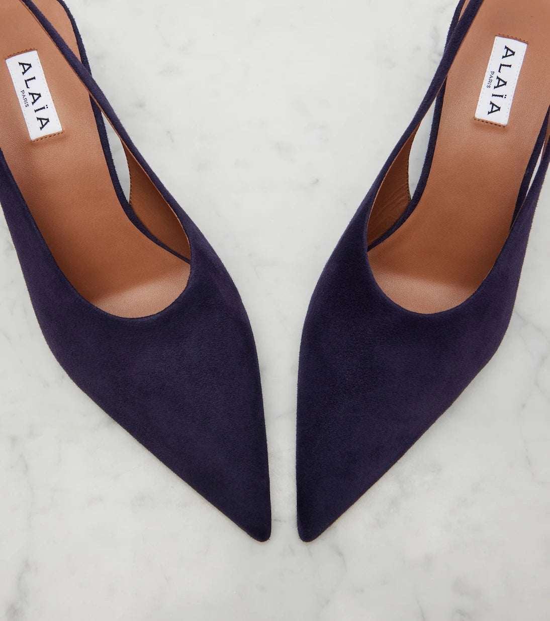 Alaïa - Cube suede wedge slingback pumps
