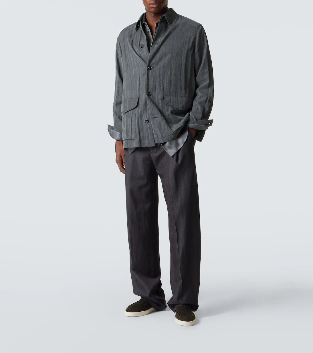 جورجيو أرماني - حذاء أشبيه بالمتسكع من الجاكار (Asv jacquard slip-on shoes)