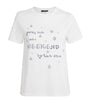 Weekend Max Mara White Cotton Print and Embroidered T-Shirt