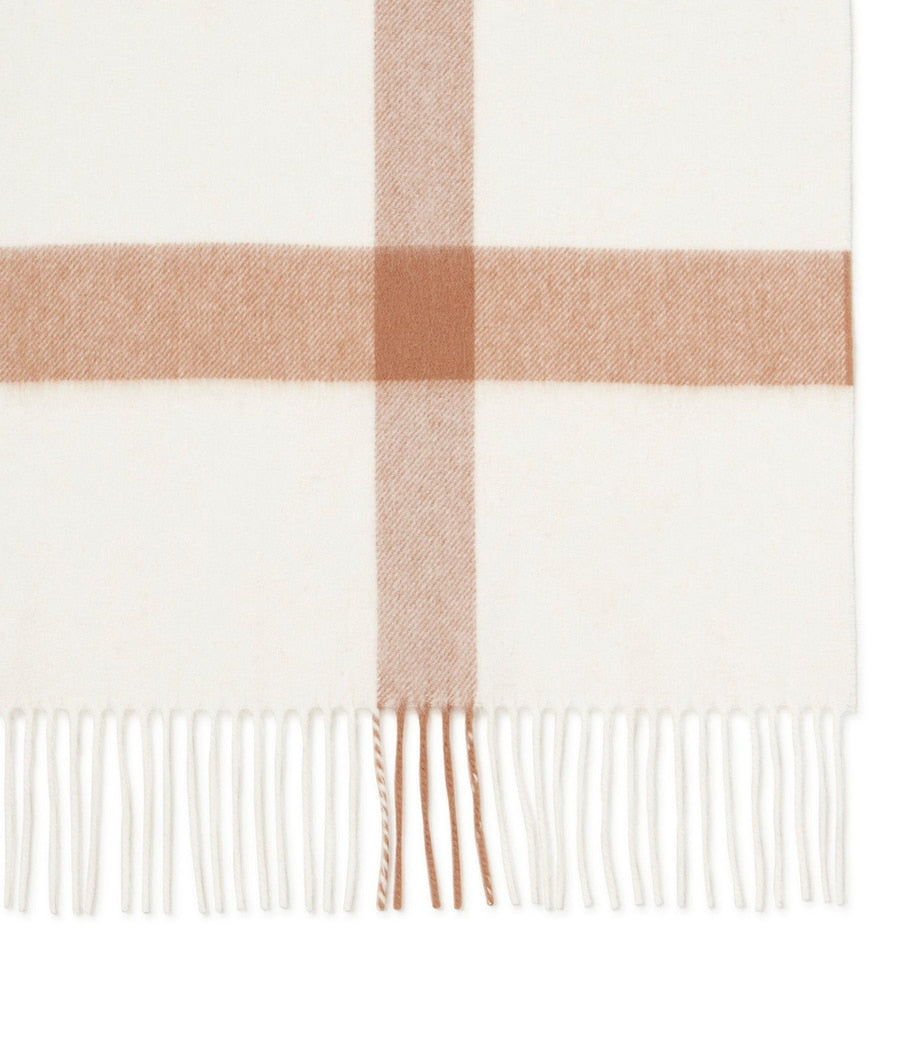 Mulberry Brown Wool Check Scarf