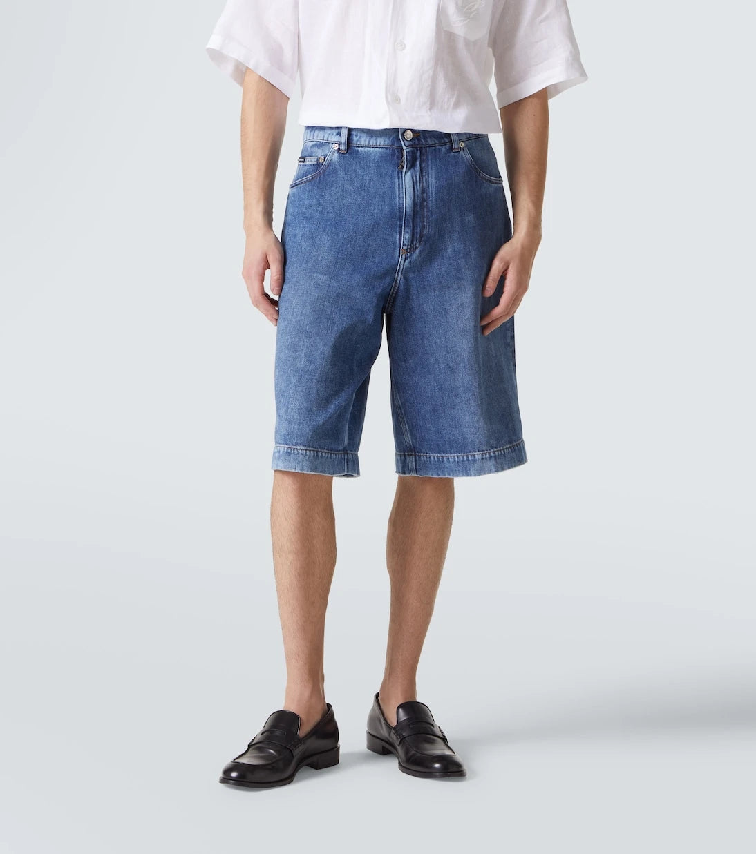 Dolce&Gabbana - Logo denim Bermuda shorts
