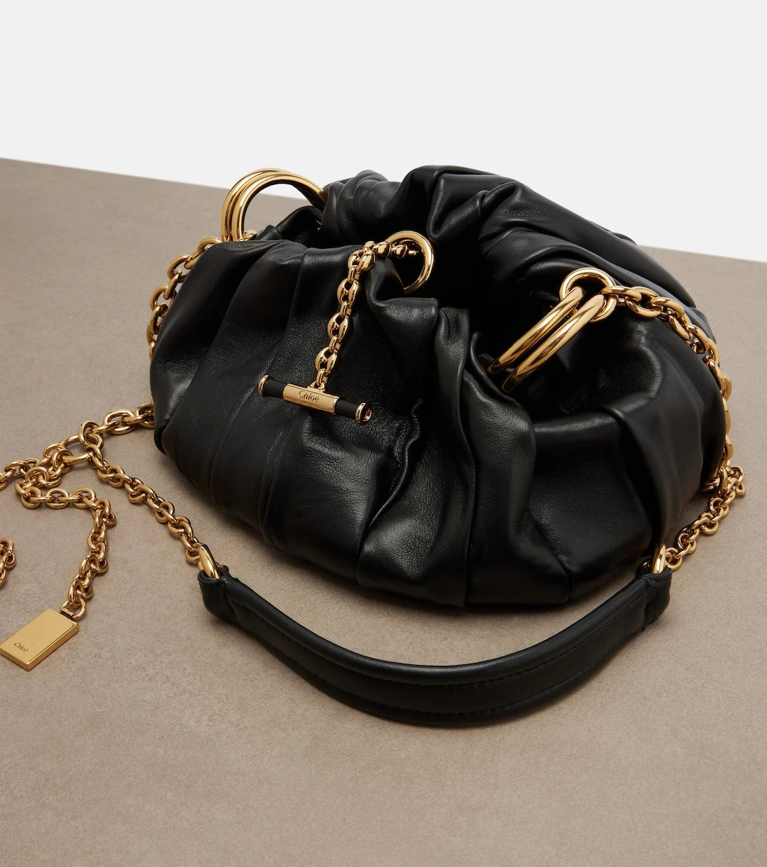 Chloé - Chloé Plissé Small leather shoulder bag