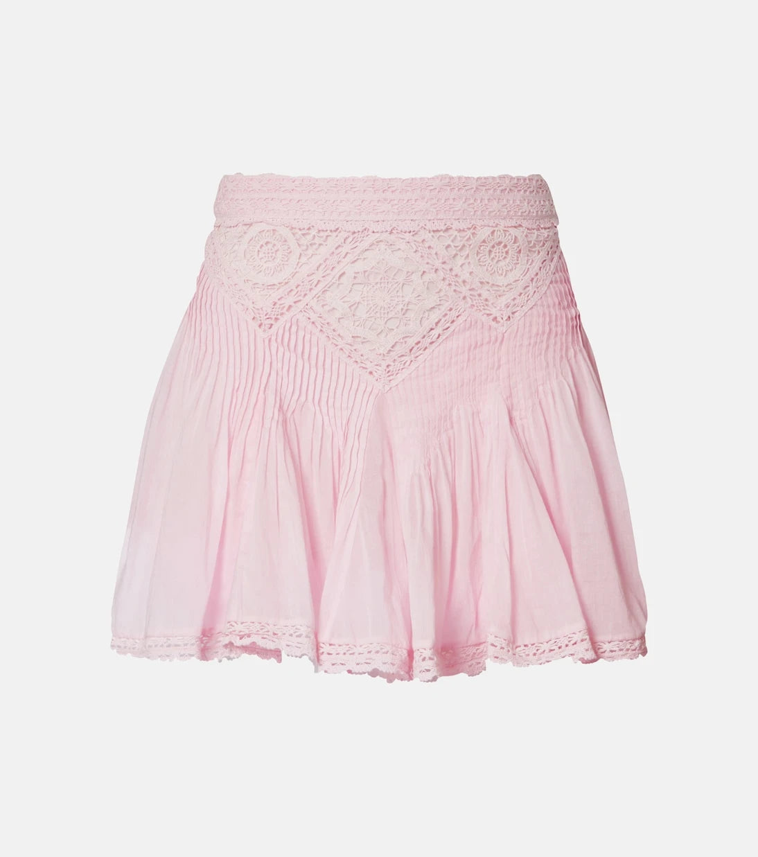 Marant Etoile - Lace-trimmed cotton miniskirt