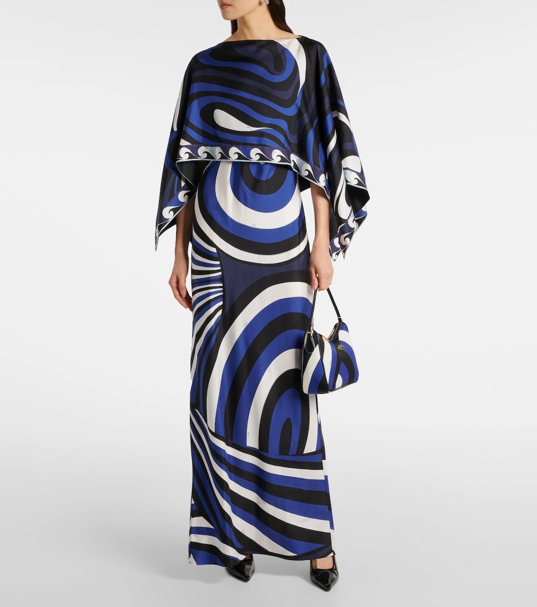 Pucci - طقم فستان وكاب حرير ايريدي