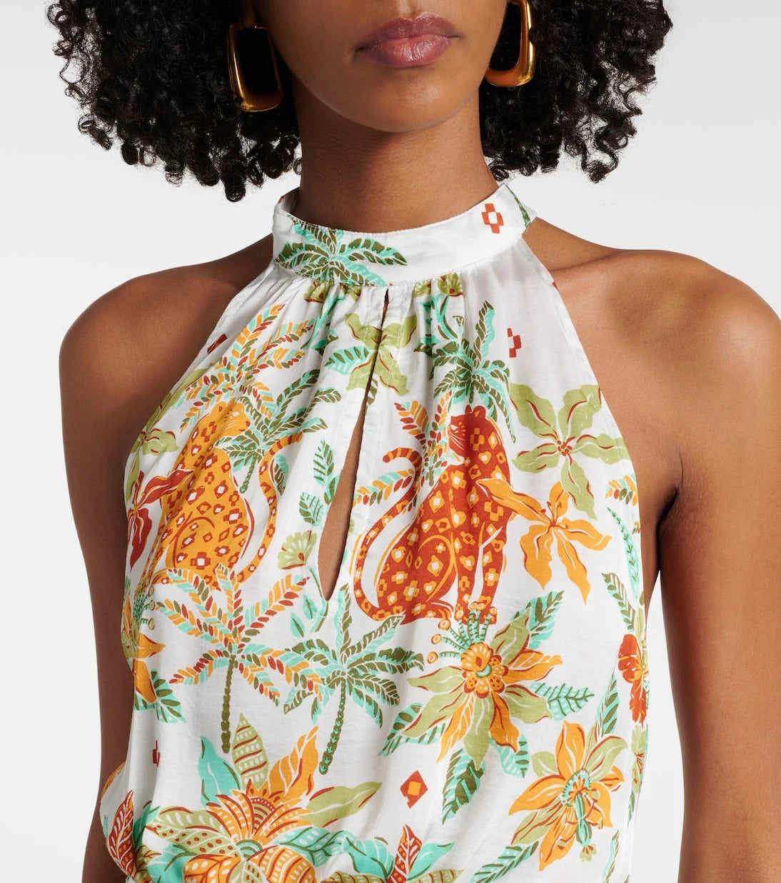 Poupette St Barth - Cassandra printed halterneck minidress