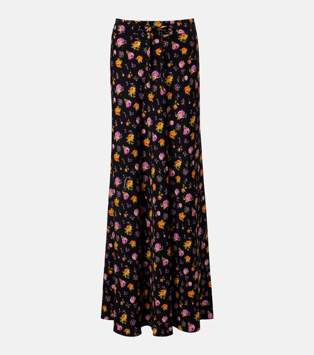 Dolce&Gabbana - تنورة طويلة من حرير الشارميوز المخلوط بنقشة الزهور