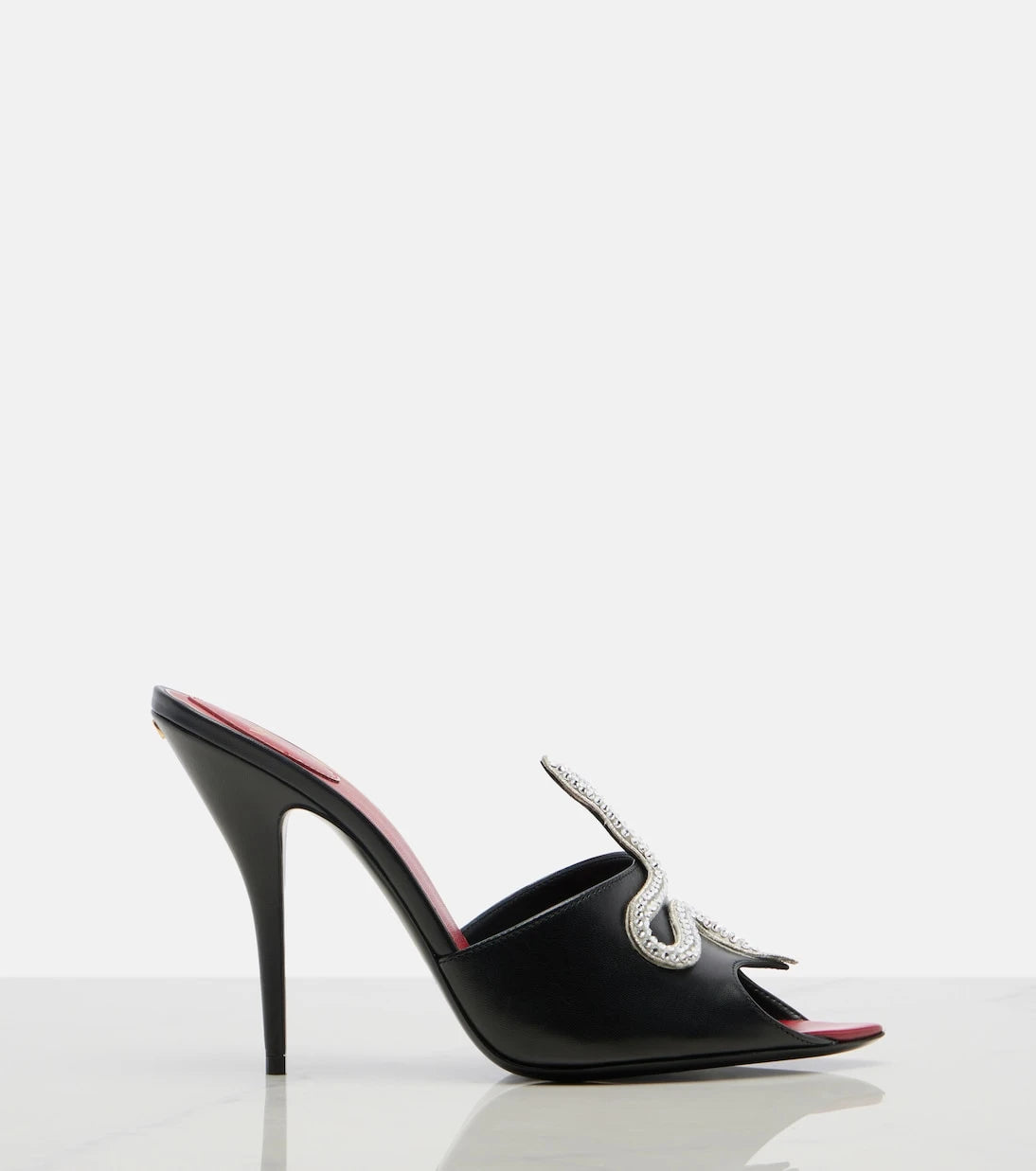 Valentino Garavani - Cœur Vipère embellished leather mules
