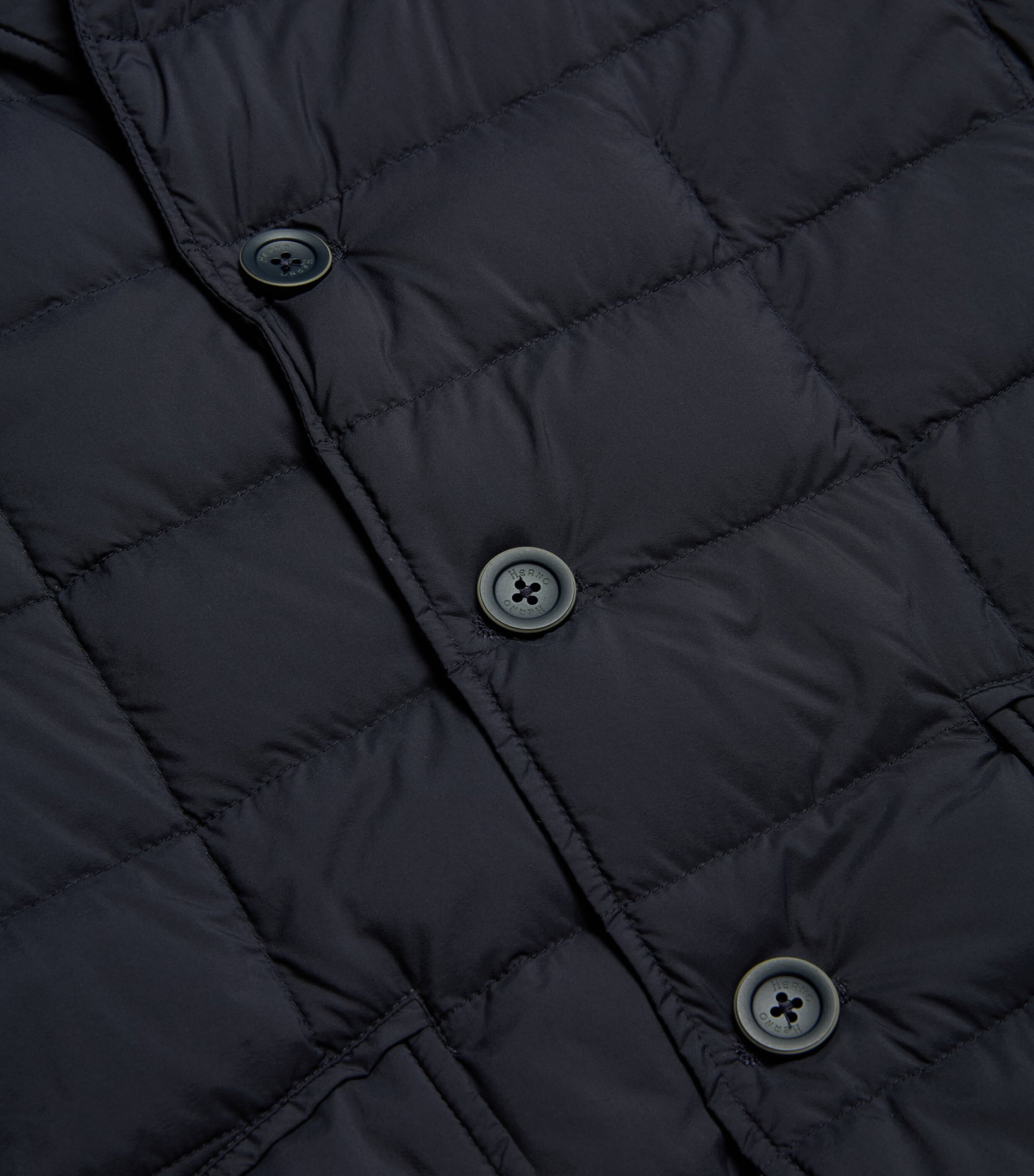 Herno Blue Padded Insert-Detail Blazer