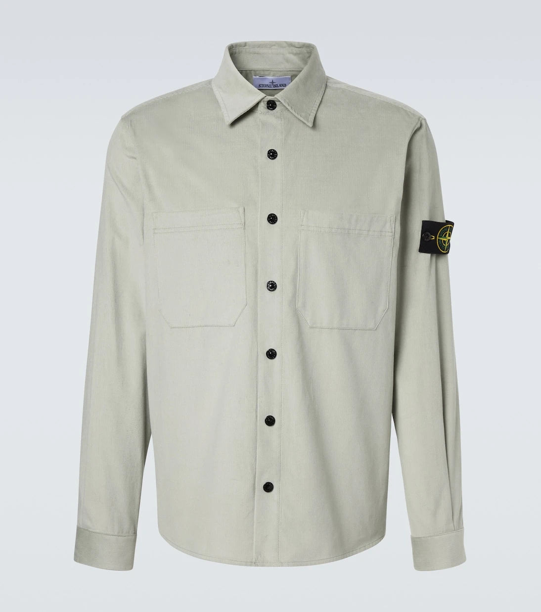 Stone Island - قميص خفيف بقَصّة فضفاضة من قماش الكوردروي القطني بشعار البوصلة