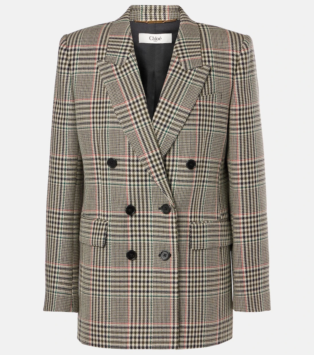 Chloé - Double-breasted checked wool blazer