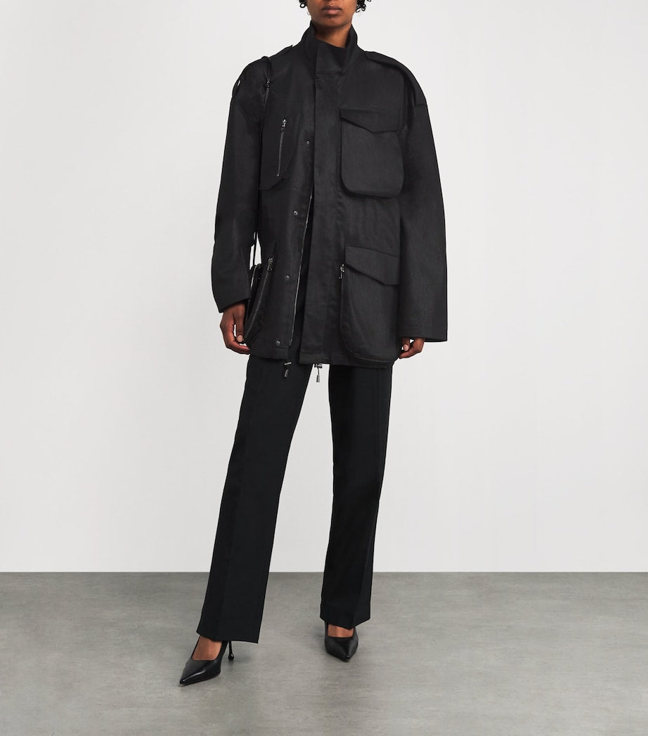 Nensi Dojaka Black Shimmer Meryl Parka