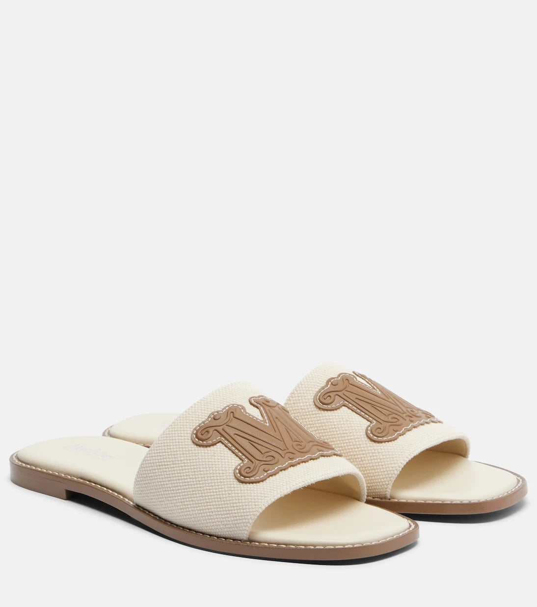 Max Mara - Caucaso deri astarlı kanvas terlik