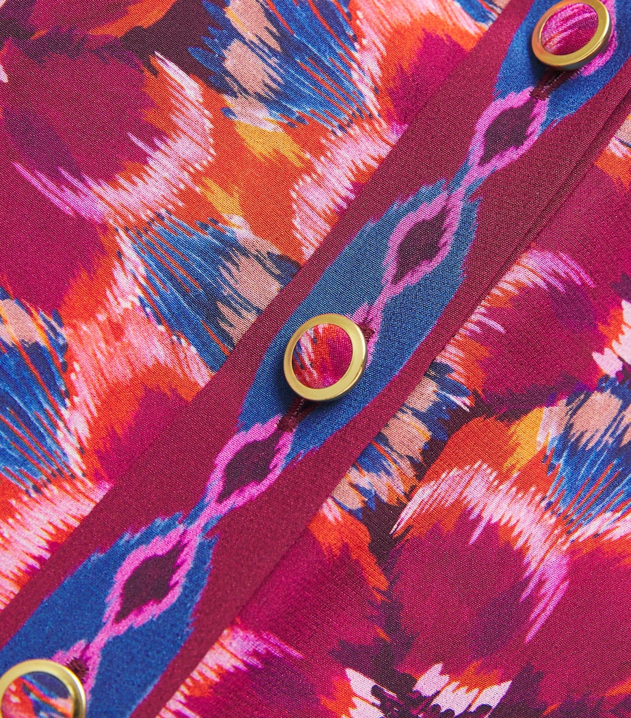 Saloni Multi Silk Floral Vanessa D Midi Dress