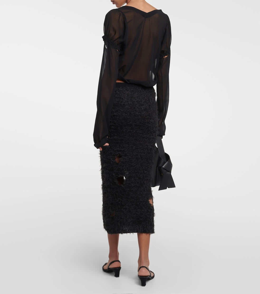 Acne Studios - Cutout wool-blend midi skirt