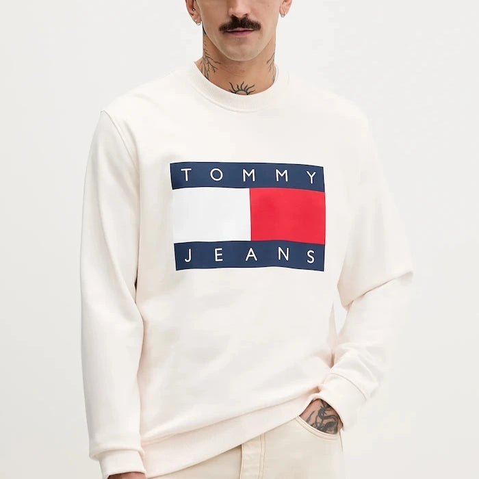 Tommy Jeans erkek pamuklu sweatshirt