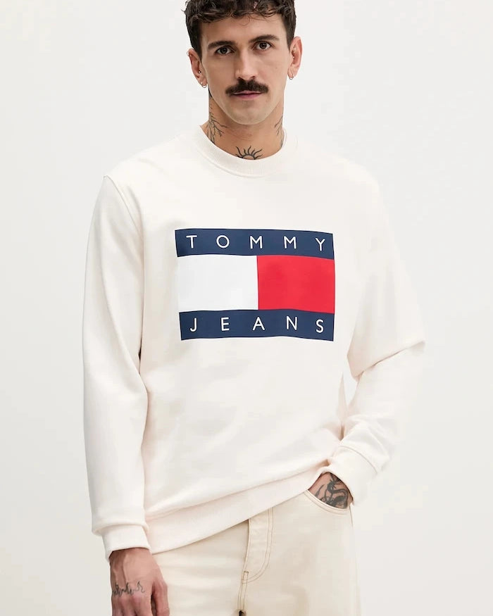 Tommy Jeans erkek pamuklu sweatshirt