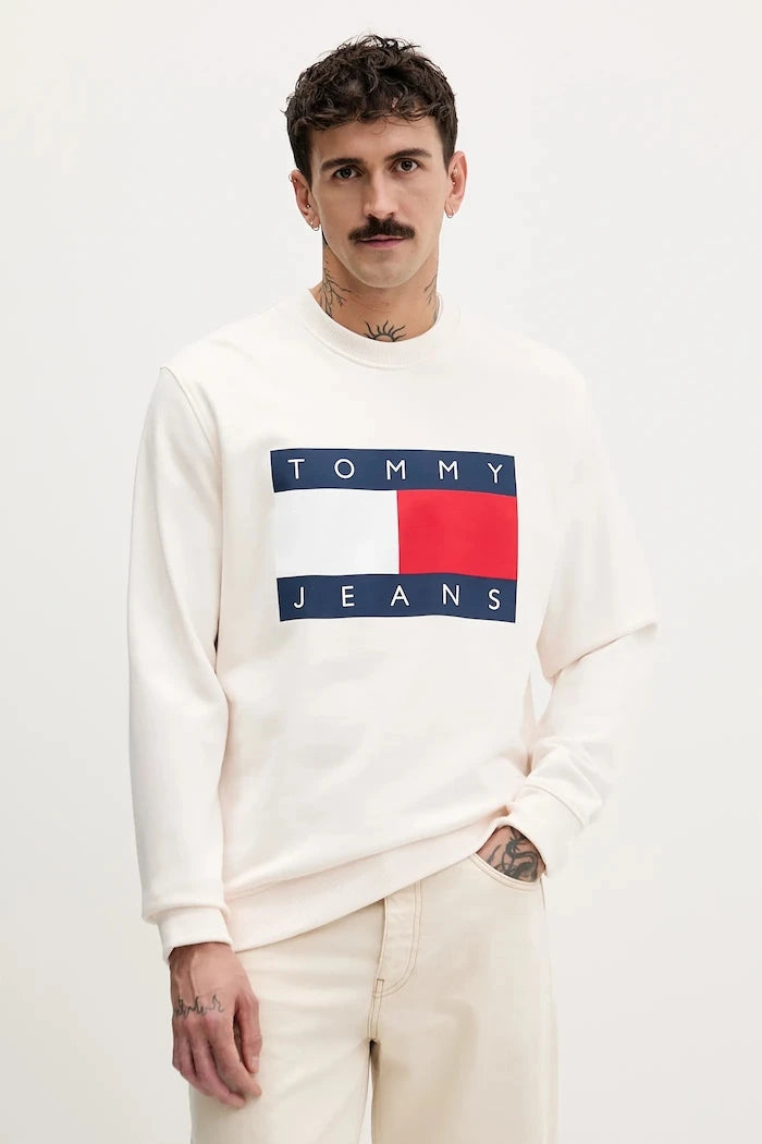 Tommy Jeans erkek pamuklu sweatshirt