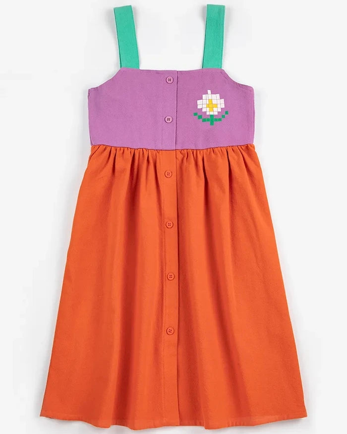 Bobo Choses Pixel Daisy Çocuk Pamuk Elbise